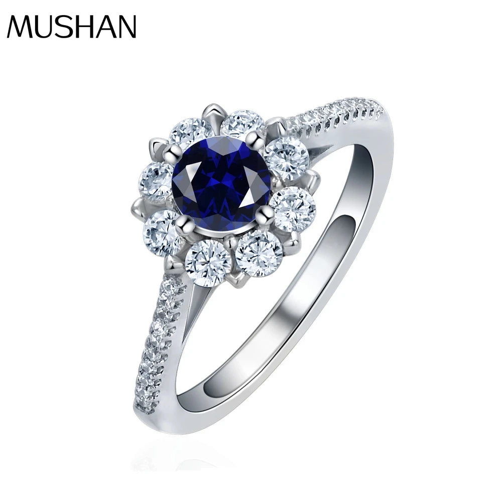 MuShan Jewelry Factory 925 Sterling Silver Rings Bands for Women Snowflake Flower Shape Cz Zircon Gemstones Ring Fine Jewelry