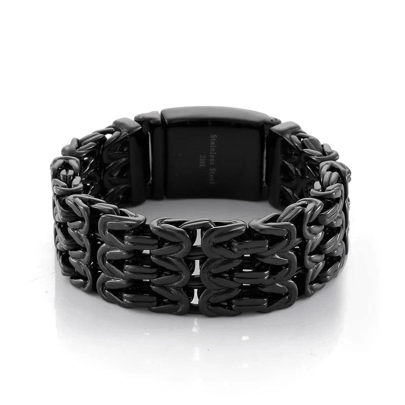 KALEN Punk Hiphop Different Width Bracelets Bangles Men Stainless Steel Jewelry Bracelet