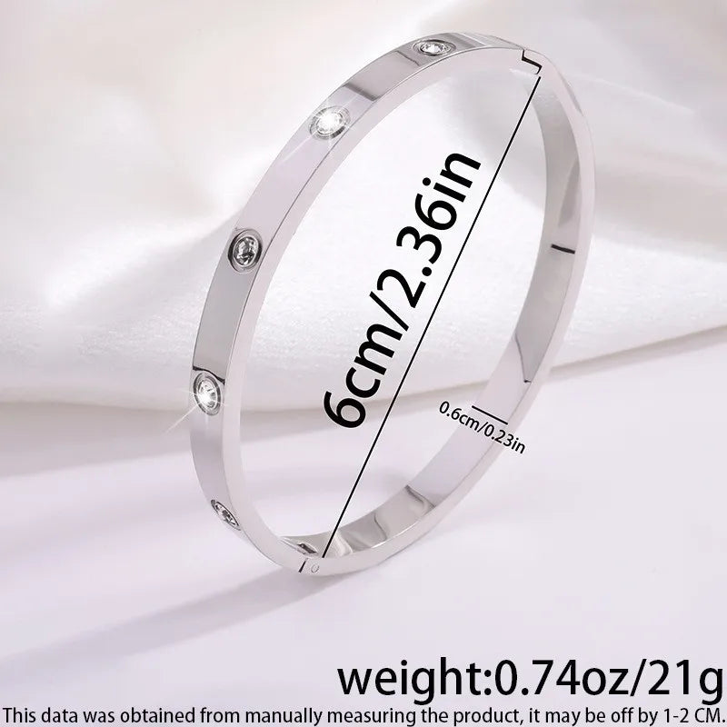 REBEL Stainless Inoxydable Stainless Steel 18K Gold Plated Roman Women Fashion Jewelry Bracelets Bangles