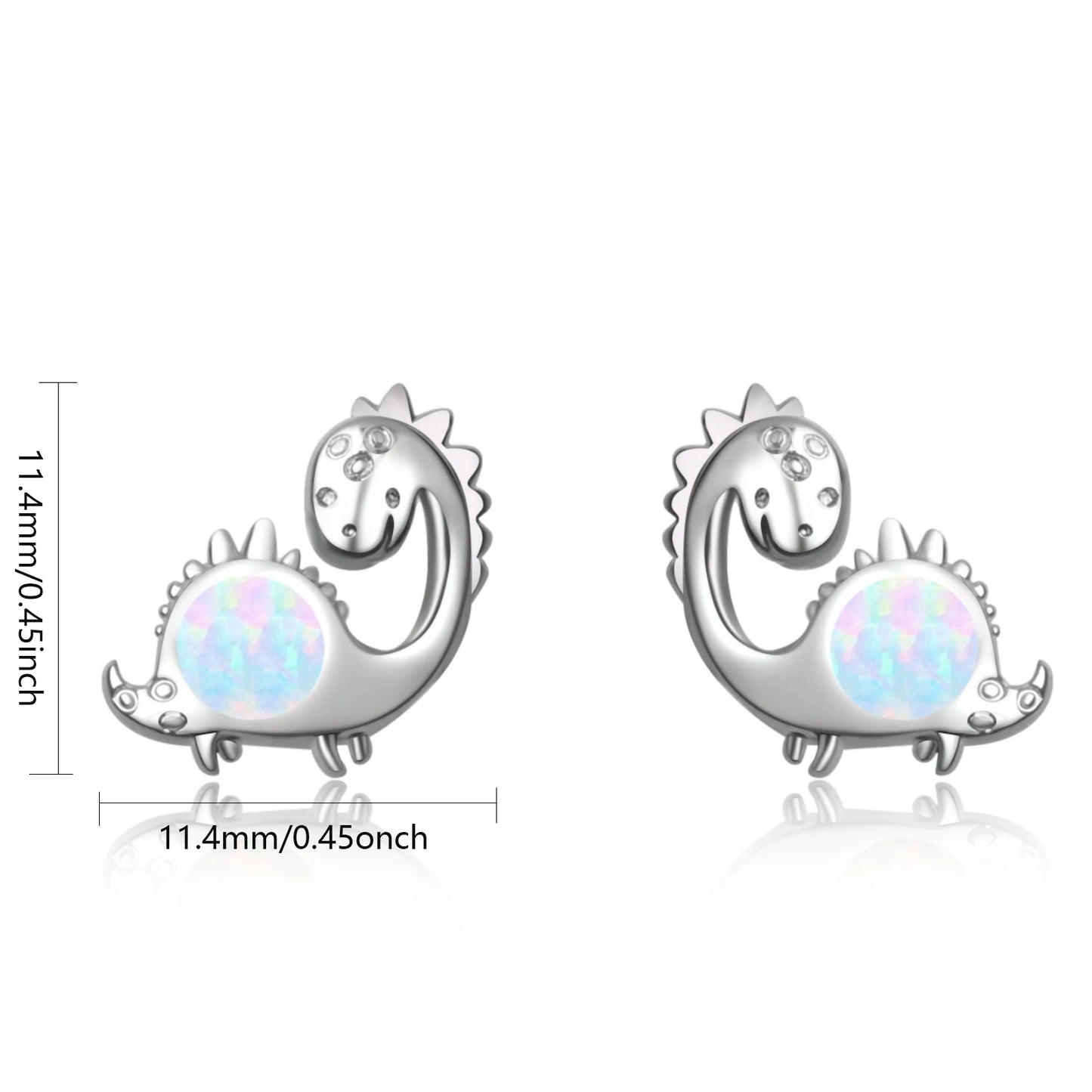 Aobao Style Dinosaur Jewelry Opal Studs Cute Girls' Gem Jewelry