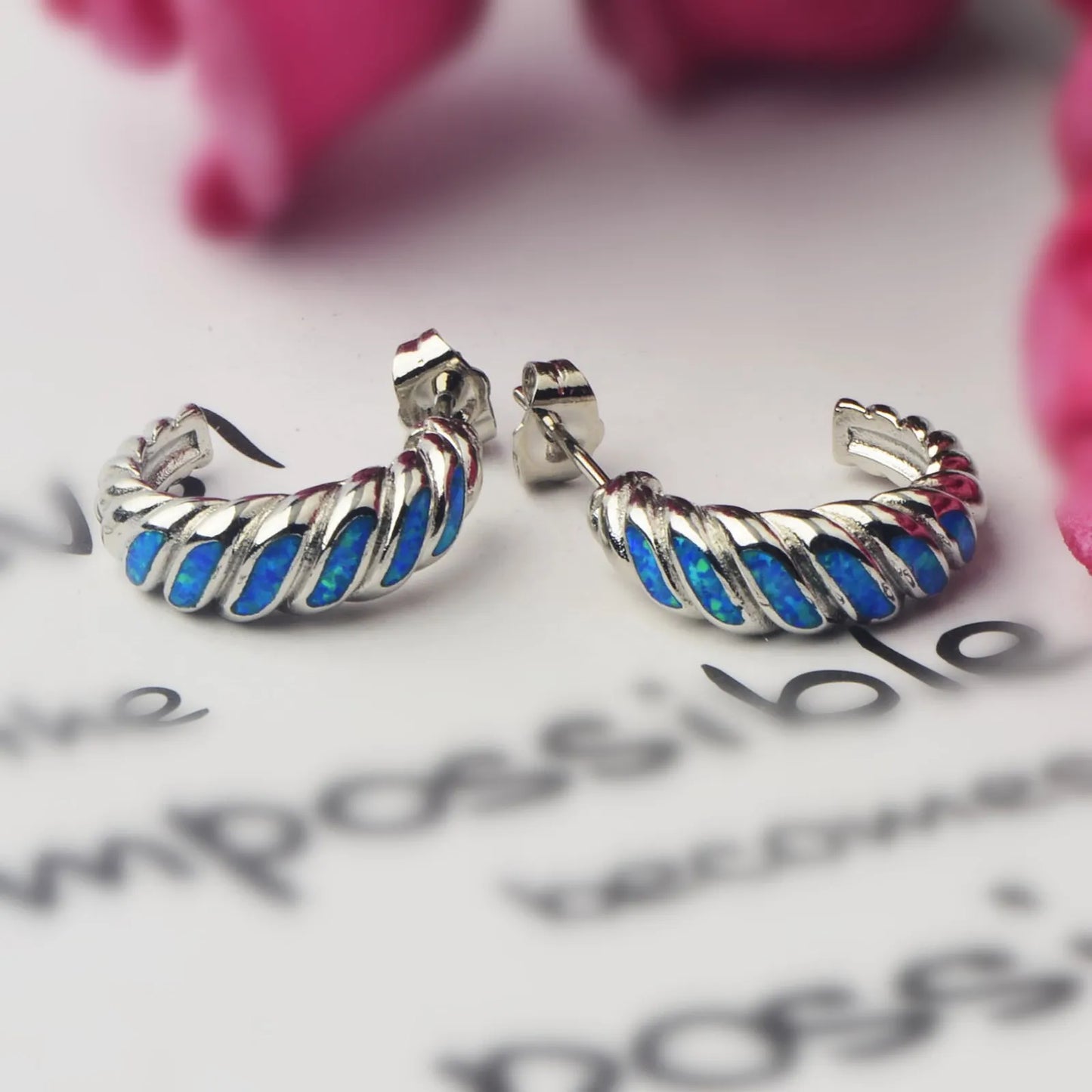 TikTok for Bestseller Cute Brass Silver Plated Geometric Christian Opal Stud Earrings Girly Dainty Gift Jewelry