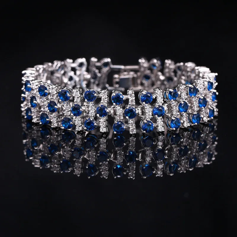 FASHIONISTA Luxurious Zirconia Bracelet for Women 925 Silver Stamped Jewelry Bracelet Accessories Wedding Party Gift