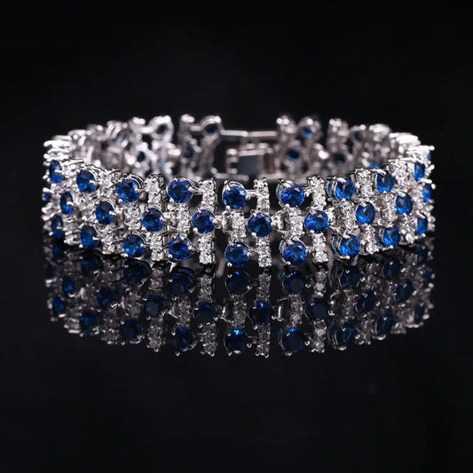 FASHIONISTA Luxurious Zirconia Bracelet for Women 925 Silver Stamped Jewelry Bracelet Accessories Wedding Party Gift