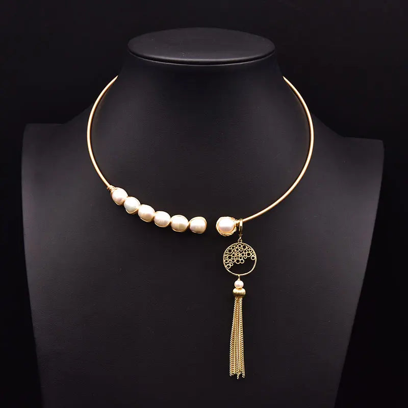 Natural Freshwater Pearl Pendant Necklace for Girl Party Gift Fashion Necklace Jewelry