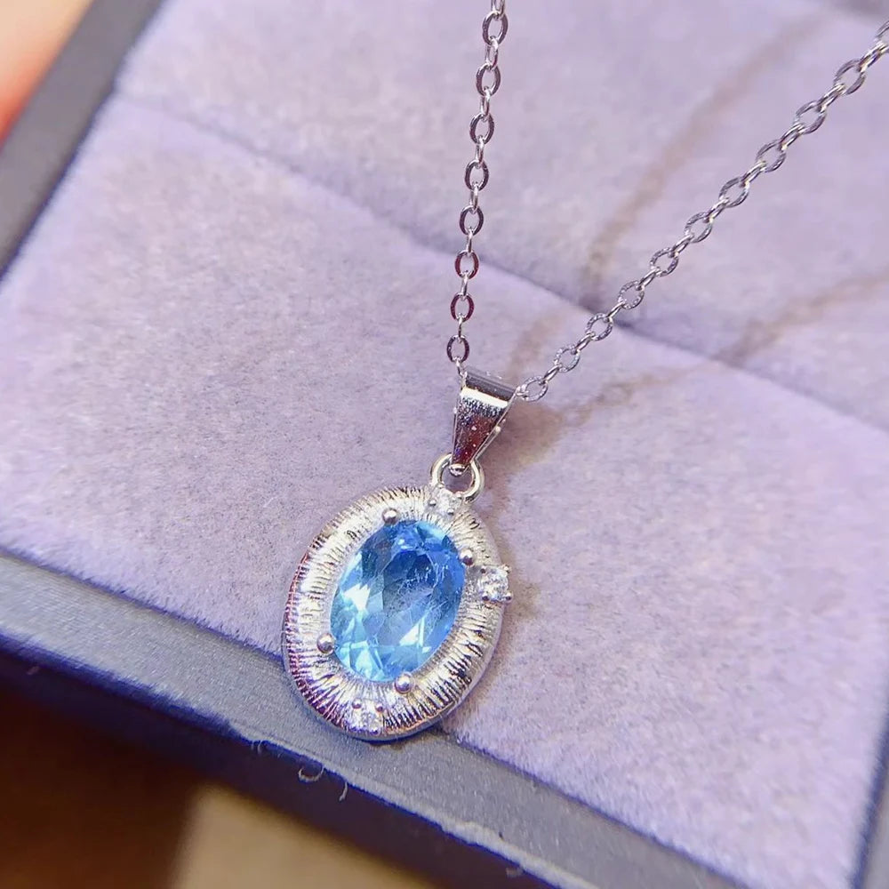 Gioiellieri Sterling 925 Silver Rhodium Plated Natural Topaz Luxury Trendy Custom Indian Birthstone Jewelry Pendant for Women