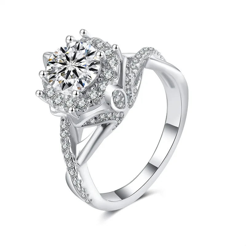 Nabest Women's GRA Certified VVS Colors Moissanite 925 Sterling Silver Engagement Bride Ring Fine Jewelry Manufacturing