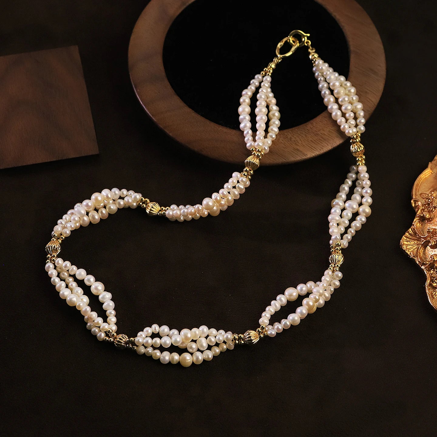 Natural Freshwater Pearl Multi-Layer Necklace for  Women Daily Party Wedding Dainty Bridal Necklace Korean Style Fashion Jewelry