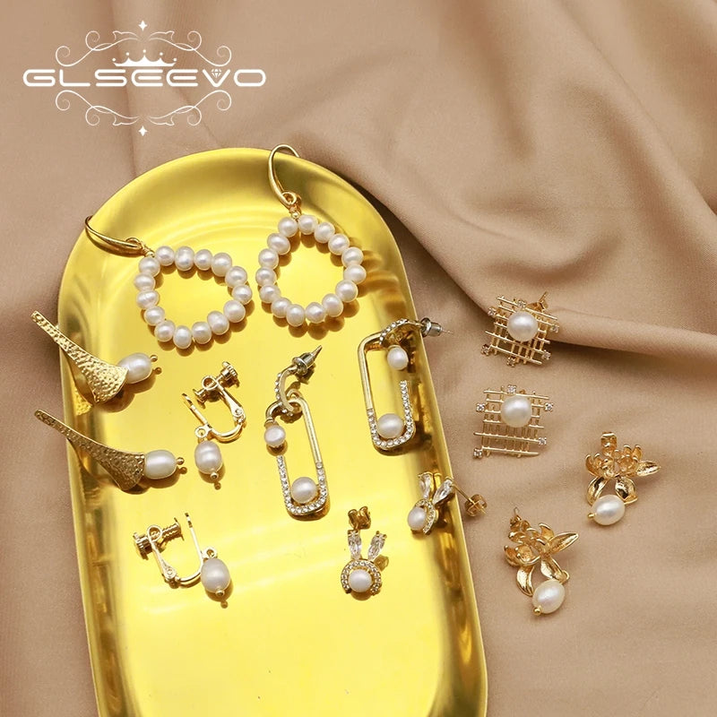 Natural Freshwater Pearl Earrings 18k Gold Plated Simple Baroque Irregular Vintage Earrings for Women