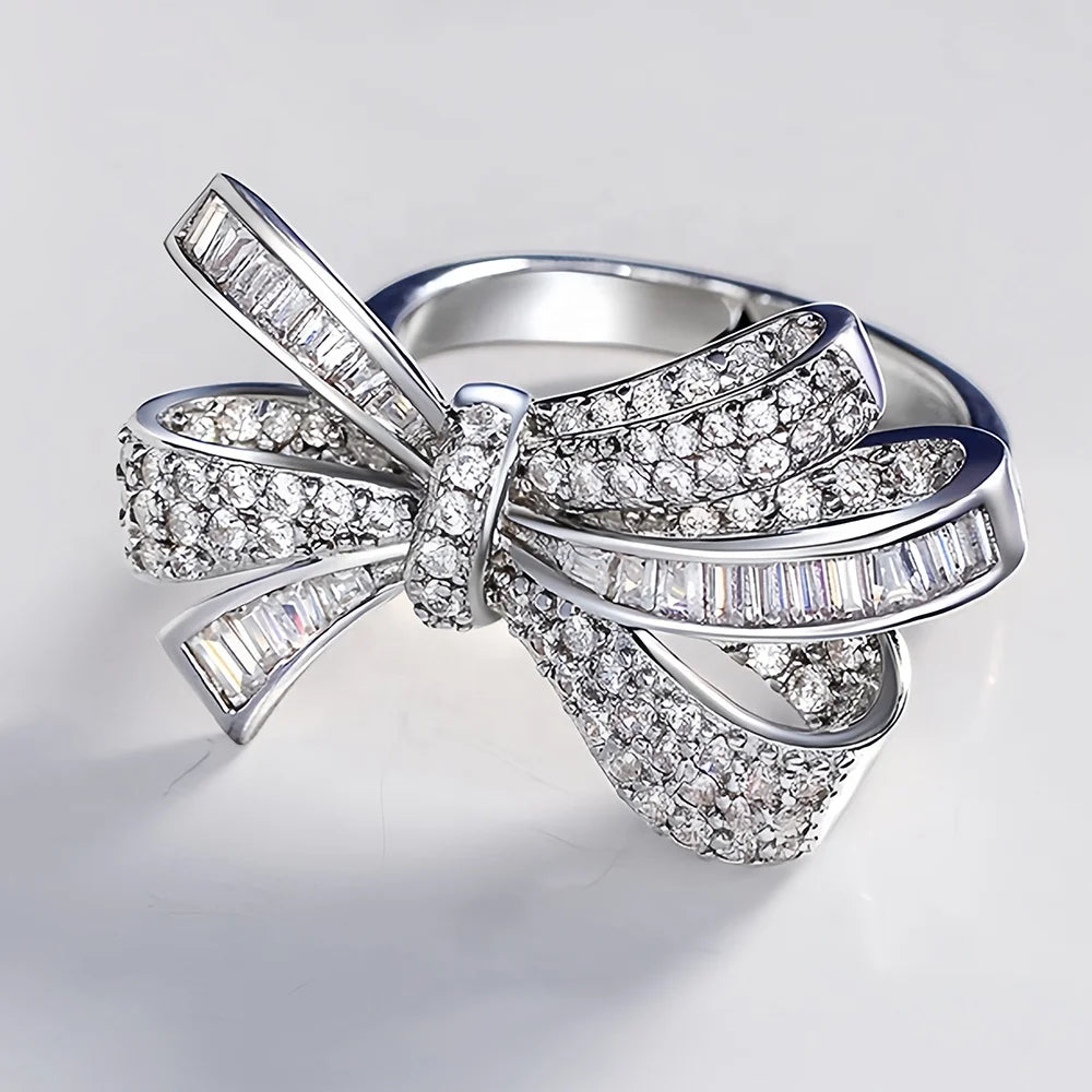 MUSHAN Jewelry Factory Women's 925 Sterling Silver 18k White Gold Plated CMA Certified Luxury Pave Setting Fine Ring High Carbon