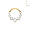 1Pcs Wholesale ASTM F136 Titanium Colorful Square Zircon 16G Nose Ring Hoop Cartilage Earrings Fashion Body Piercing Jeweley