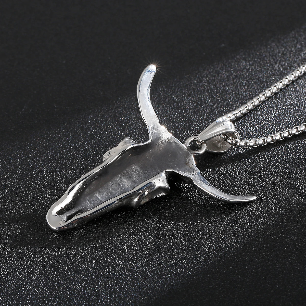 KALEN Punk Personality Cow Head Stainless Steel Charm Male Pendant