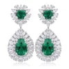 Gemfiori Zhanhao Jewelry Sterling 925 Silver Drop Earrings Rhodium Plated Pear Cut Lab Grown Paraiba Earrings for Women