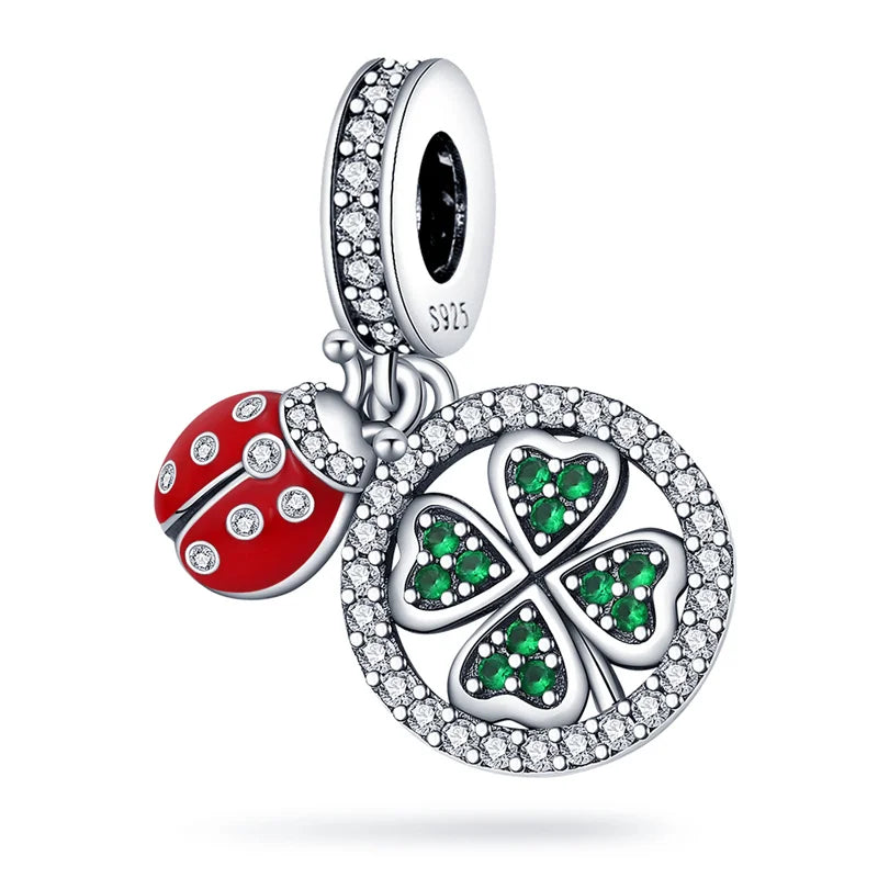 S&S Four Leaf Clover Zircon & Enamel 925 Silver Jewellery | Rings, Earrings, Bracelet & Pendant | S&S Collection