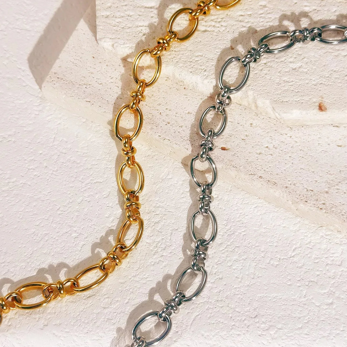 FASHIONISTA Non Tarnish Waterproof Choker Women Stainless Steel Chain Jewelry Making PVD Gold Plated Chunky Necklace DIY Handmade Link Chain
