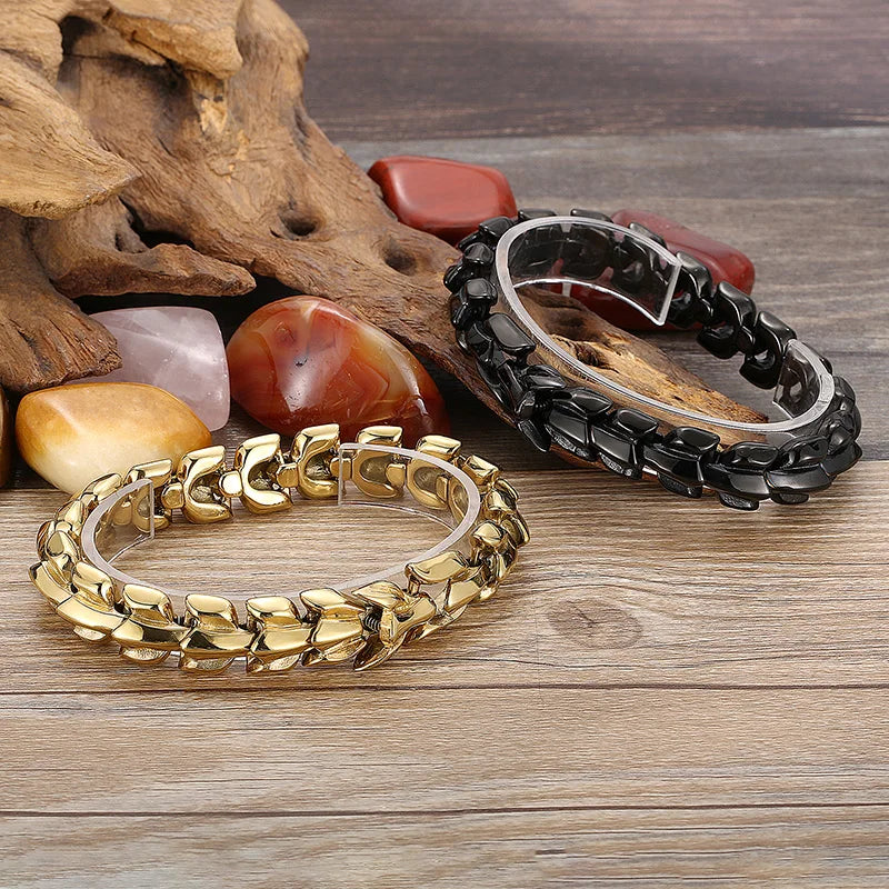 KALEN Personality Trend Vacuum Plating Multi-color Keel Bracelet Men Stainless Steel Jewelry Bracelets Bangles