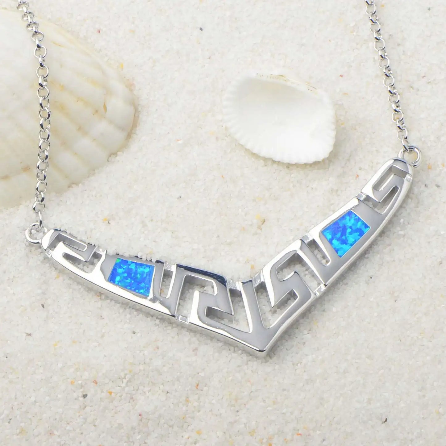 Classic Trendy Christian Gold Plated Natural Bezel Set Opal Triangle Link Chain Necklace for Unisex Anniversary