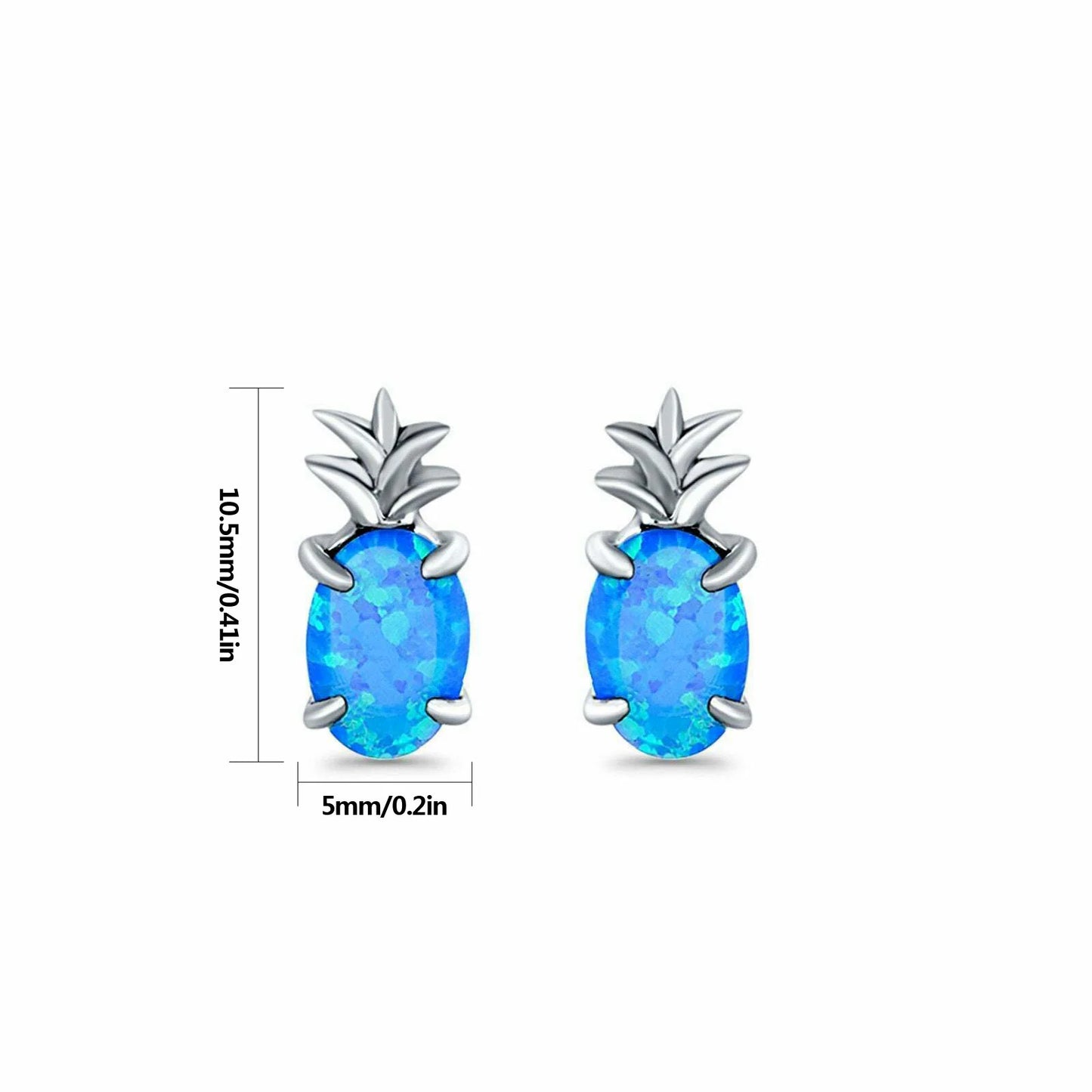 Ins Hot Selling Popular Hawaiian Style Pineapple Opal Earrings Cute Girl Pineapple Earrings Opal