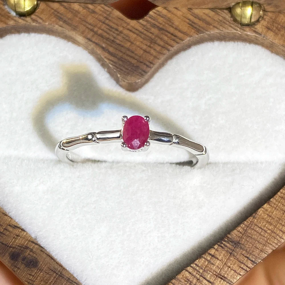 Gioiellieri Low Price Certified Natural Ruby Oval Cut Prong Setting Engagement Wedding 925 Sterling Silver Gold Plated Luxury Women's Ring