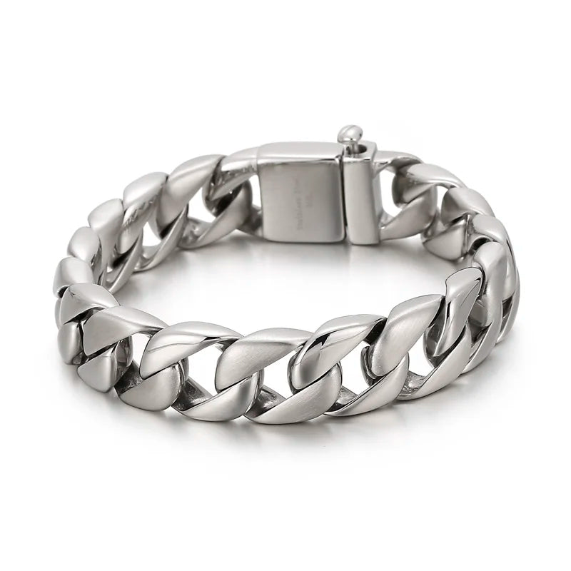 KALEN Personality Trendy 22cm Stainless Steel Shiny Men's Bracelet