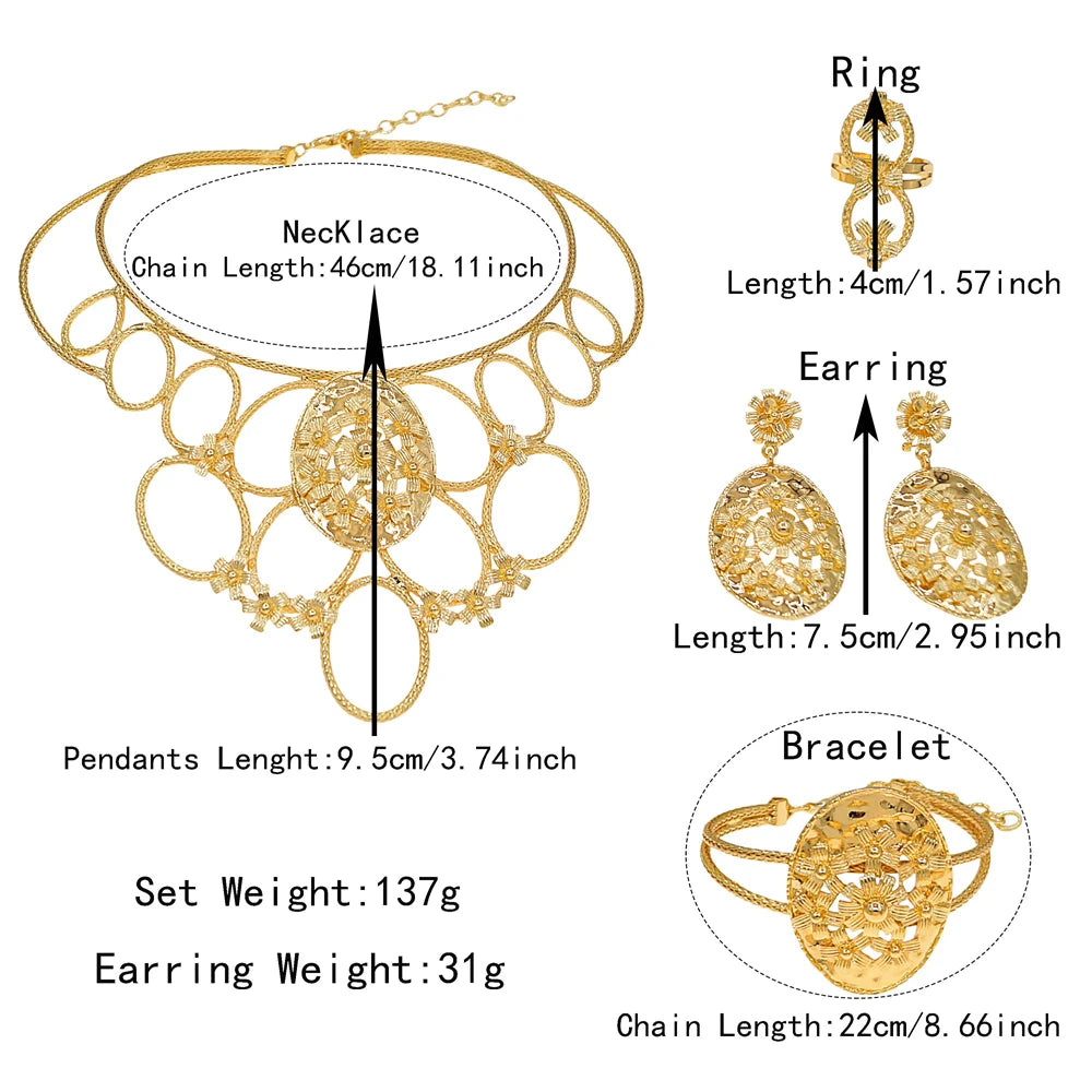 Zhuerrui 18K Gold Plated Personalized Fashion Jewelry Set Nigerian Swirl Pattern Jewelry Party Gold Wire Accessories X0004630