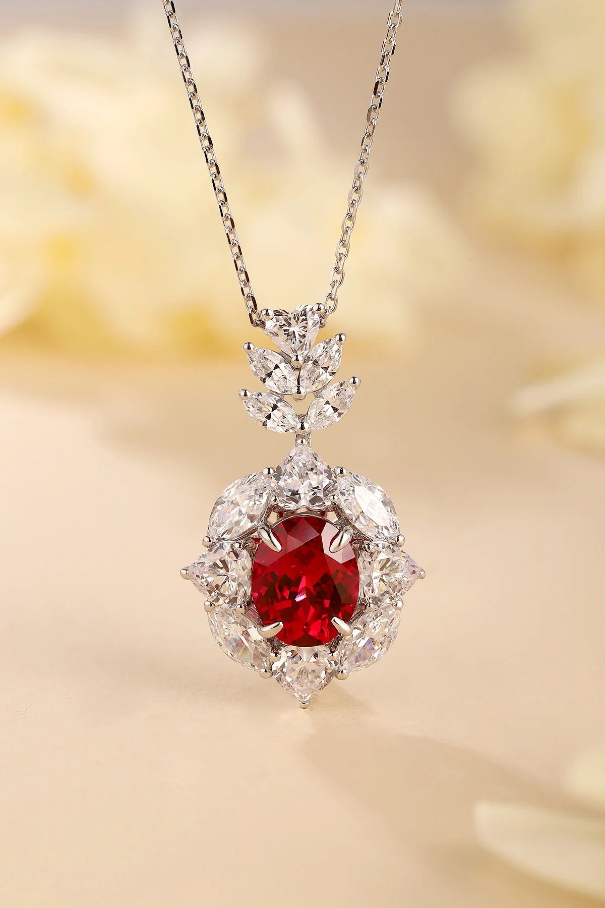 Gemfiori Custom Pendants Necklaces of the Day Gemstones Pendant Sterling 925 Silver Pendant Jewelry for Women Emerald Sapphire Ruby