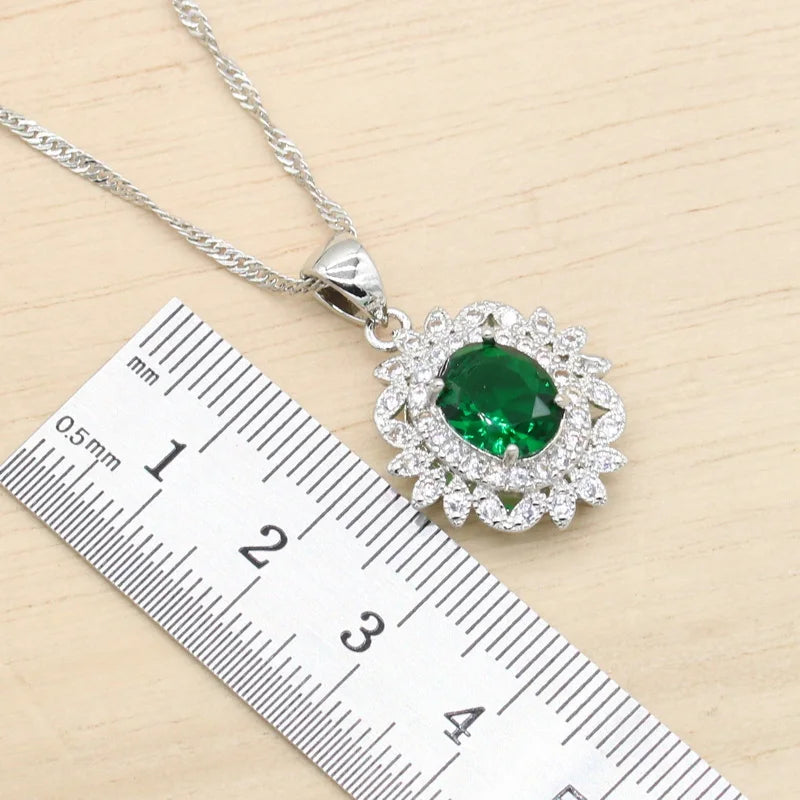XOTICA 925 Silver Custom Women's Wedding Jewelry Set Zircon Earrings Pendant Necklace Bracelet Ring Gift Set Alloy Material for Parties