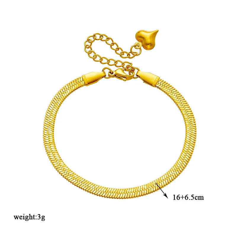 Gold Polished Disc Chain Necklace & Bracelet Jewellery Set | Minimalist Luxury Fashion Set