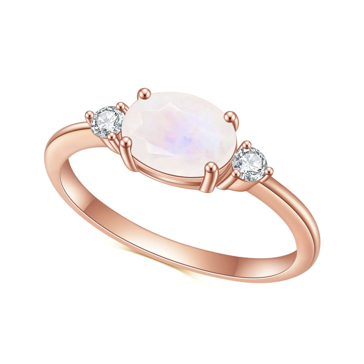 ArtistA Abiding Fine Jewelry Delicate Fashion Rainbow Milky Moonstone Gemstone Ring Jewelry for Women