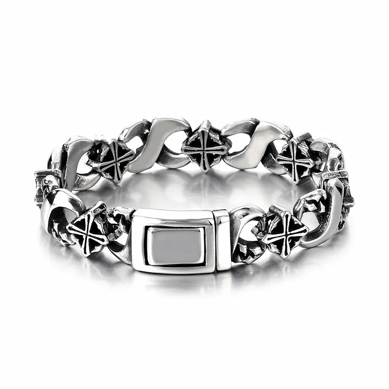 KALEN 220mm Gothic Elements Punk Stainless Steel Links Bracelet
