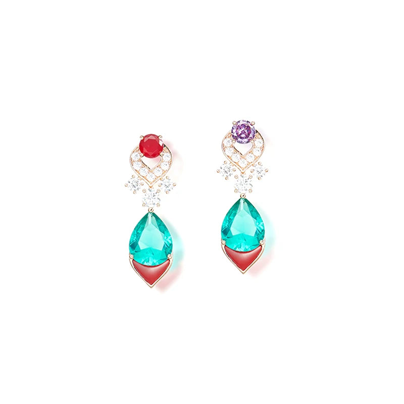 2025 New Women's High End Jewelry Brass Necklace Earrings Red Agate High Quality Zircon Luxury Wedding Gift