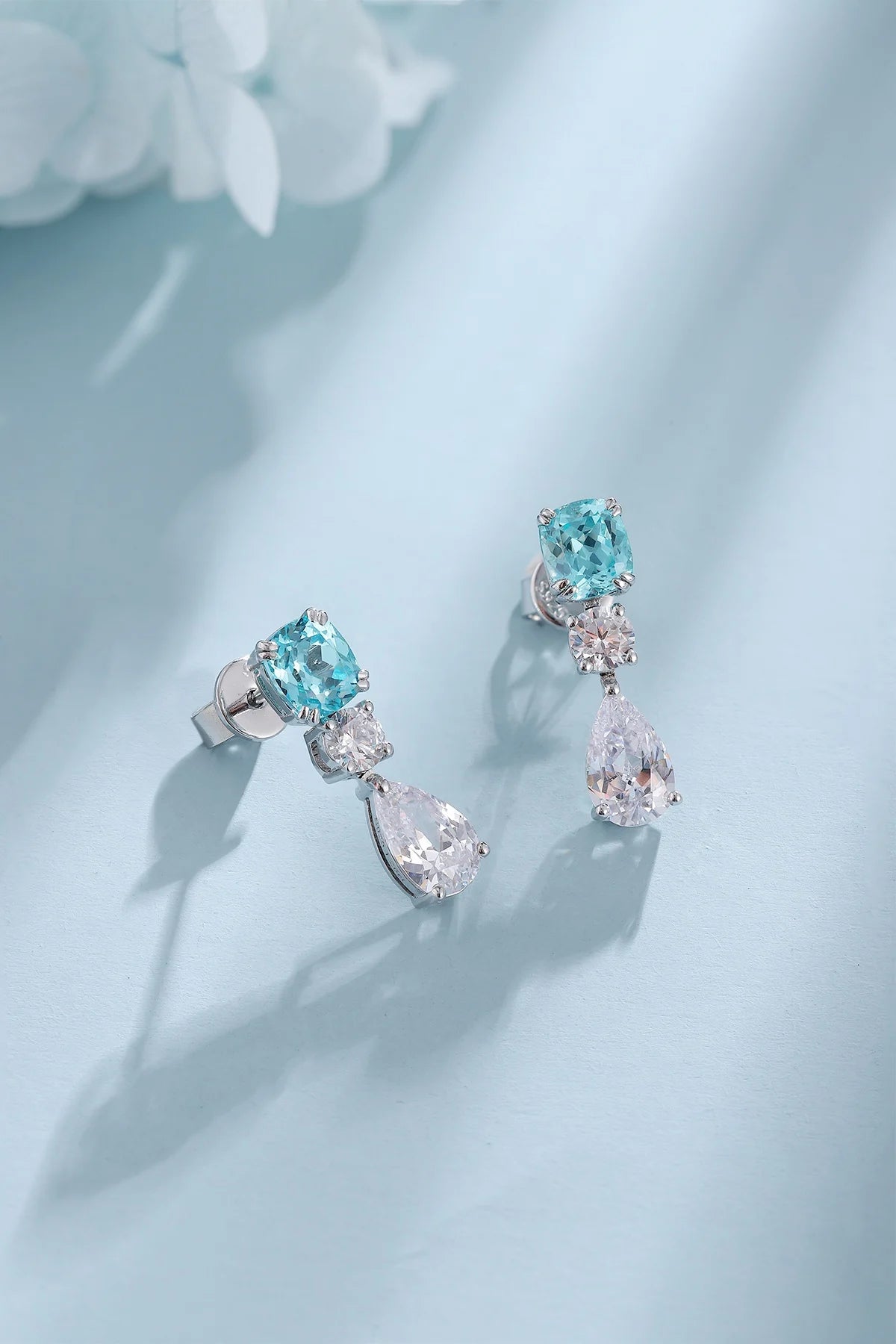 Gemfiori Anster High Quality S925 Lab Grown Paraiba Earring Stud Dainty Gemstone Stud Earrings for Women Daily Wear Gift