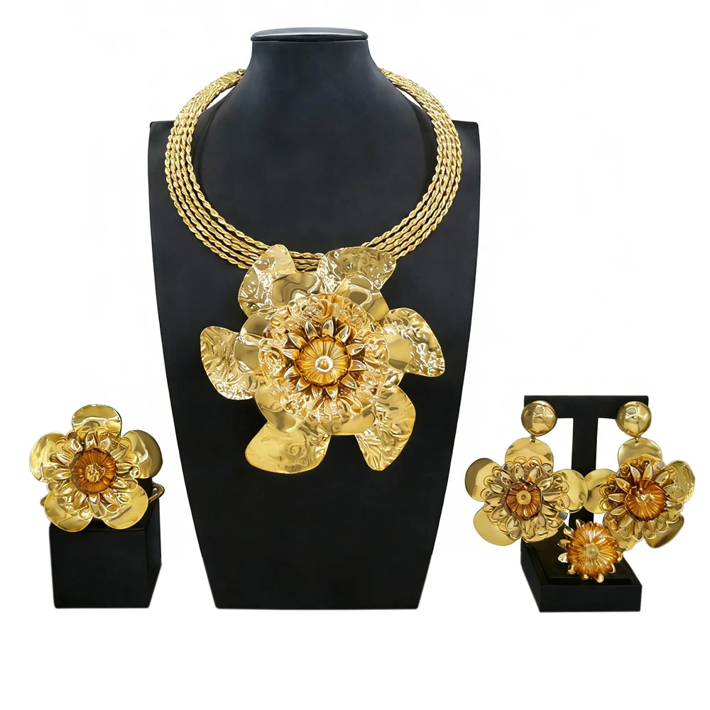 Italian Jewelry Set Alloy Brazilian Jewelry Sets Wedding Party Pendant Necklace  Earrings Jewelry Set HK048322
