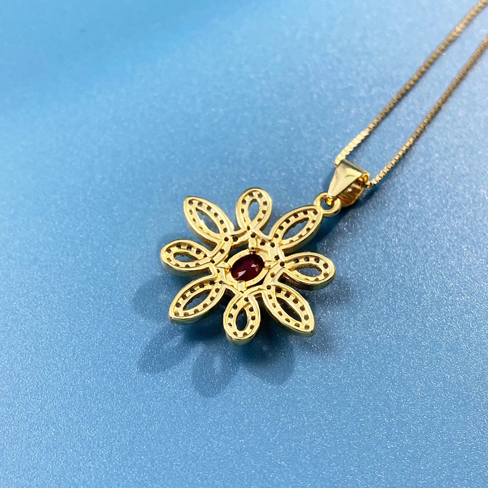 Gioiellieri July Birthstone Ruby Pendant with 925 Sterling Silver for Women Natural Red Gemstone Fine Jewelry Fashion Accessory Elegant Gift