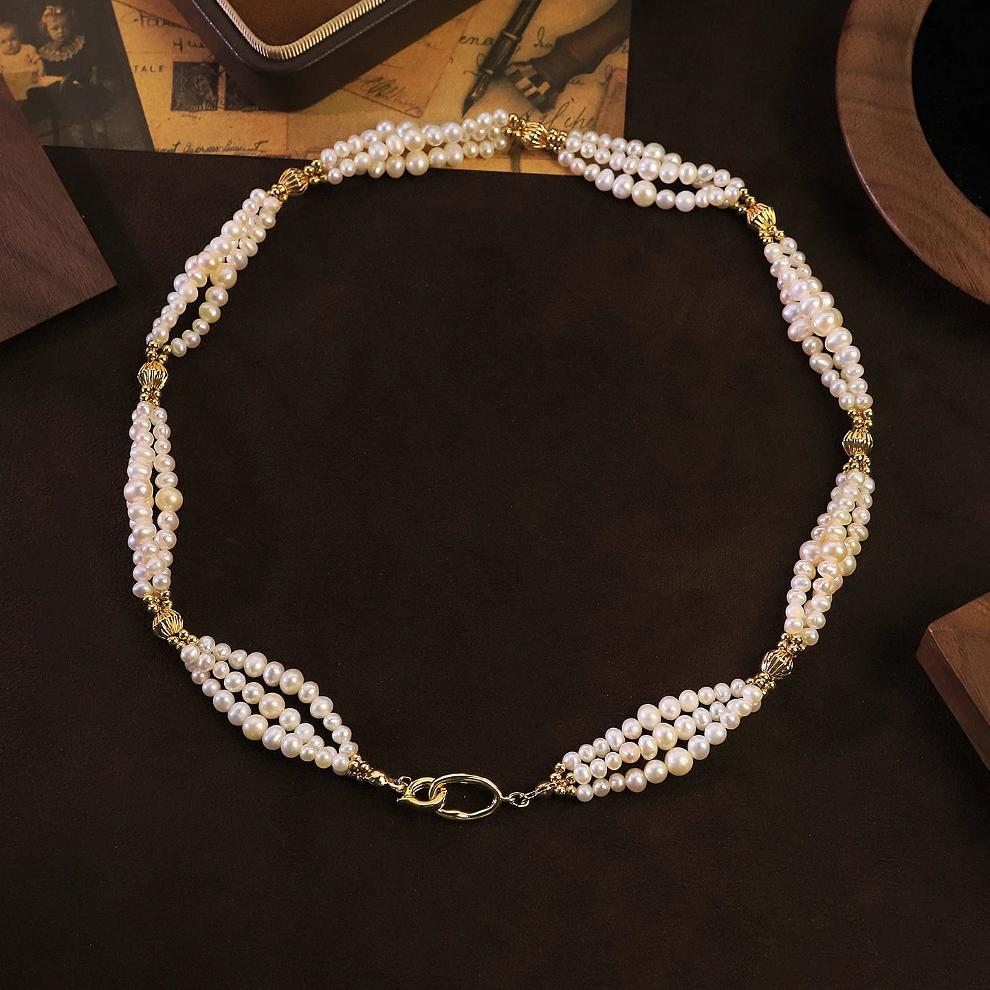 Natural Freshwater Pearl Multi-Layer Necklace for  Women Daily Party Wedding Dainty Bridal Necklace Korean Style Fashion Jewelry