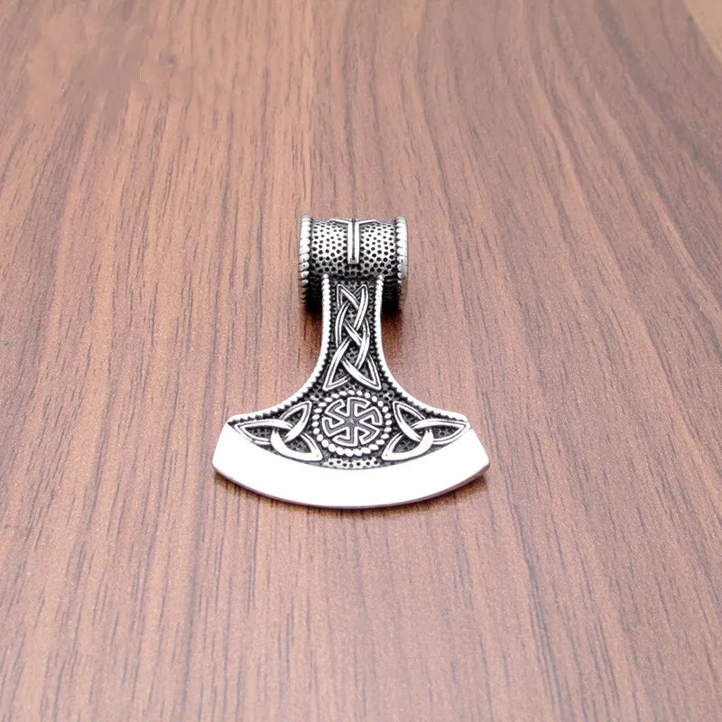 Viking Thor Hammer & Axe Pendant Necklace – Men's Stainless Steel | Gold, Silver & Black