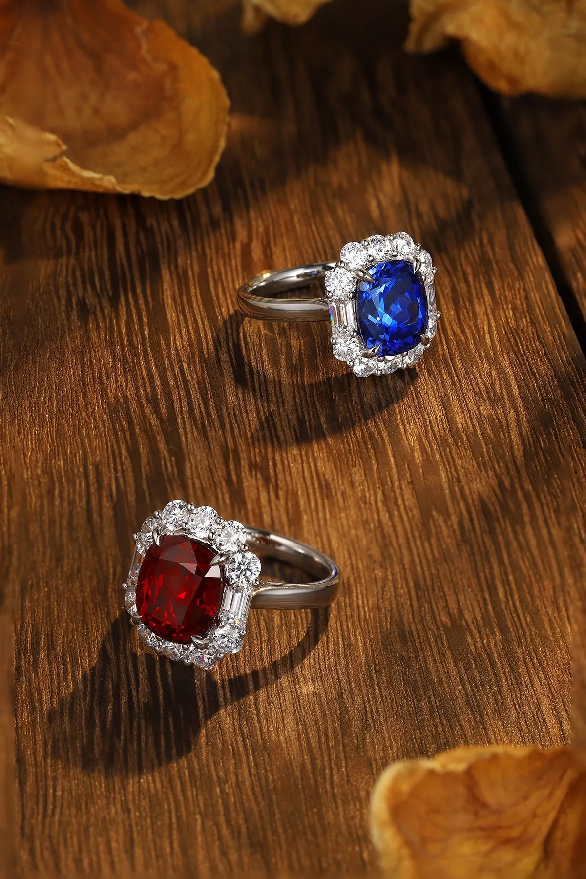 Gemfiori Jewelry Trendy High Quality S925 Silver Cultivated Ruby Ring Unisex Engagement Ring for Wedding Party or Gift