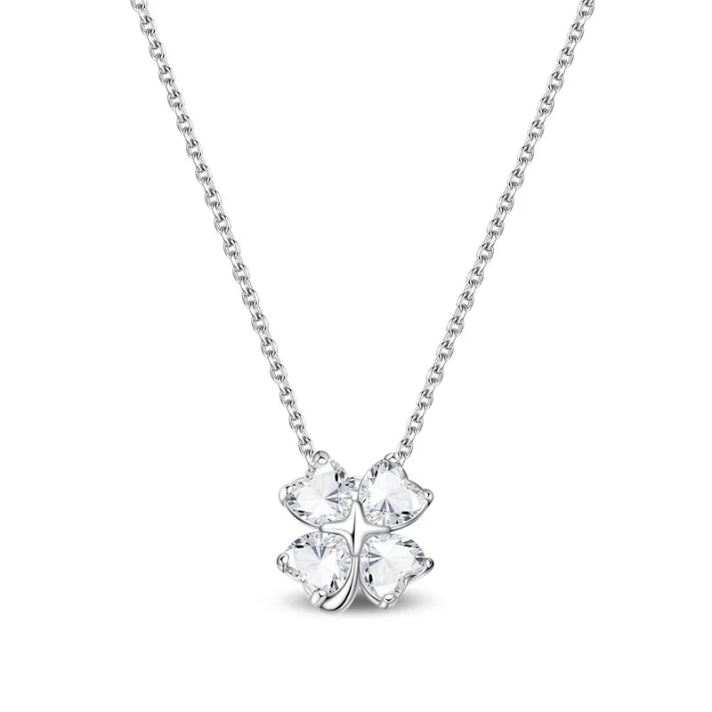 S&S Four Leaf Clover Zircon & Enamel 925 Silver Jewellery | Rings, Earrings, Bracelet & Pendant | S&S Collection