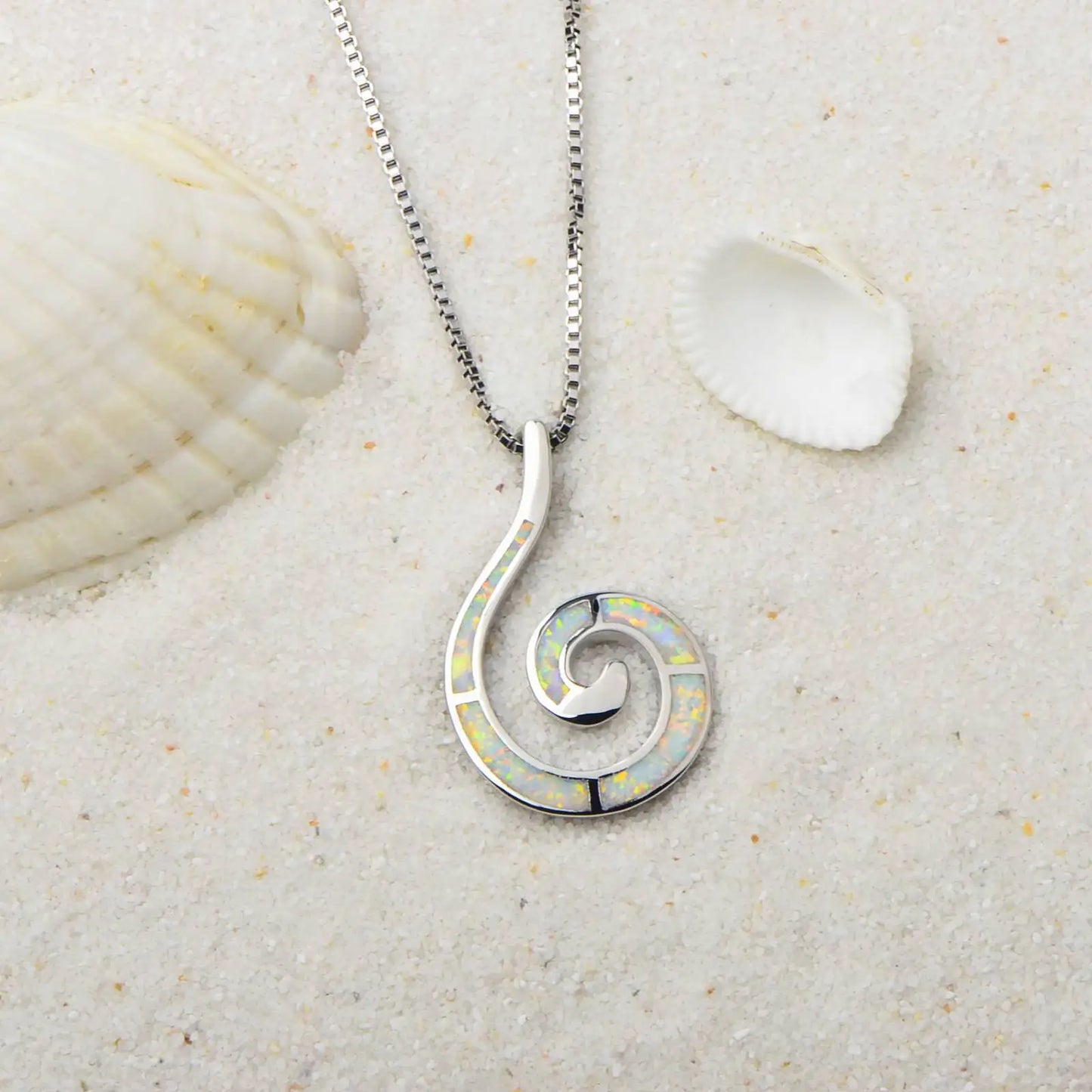 Aobao Vintage Women's Opal Gemstone Pendant Necklace Silver Plated Copper Alloy