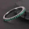 Gemfiori KH069 Abiding Manufacturer 1.5MM Multiple Color Stone Waterproof 925 Silver Thin Gold Plated Band Rings