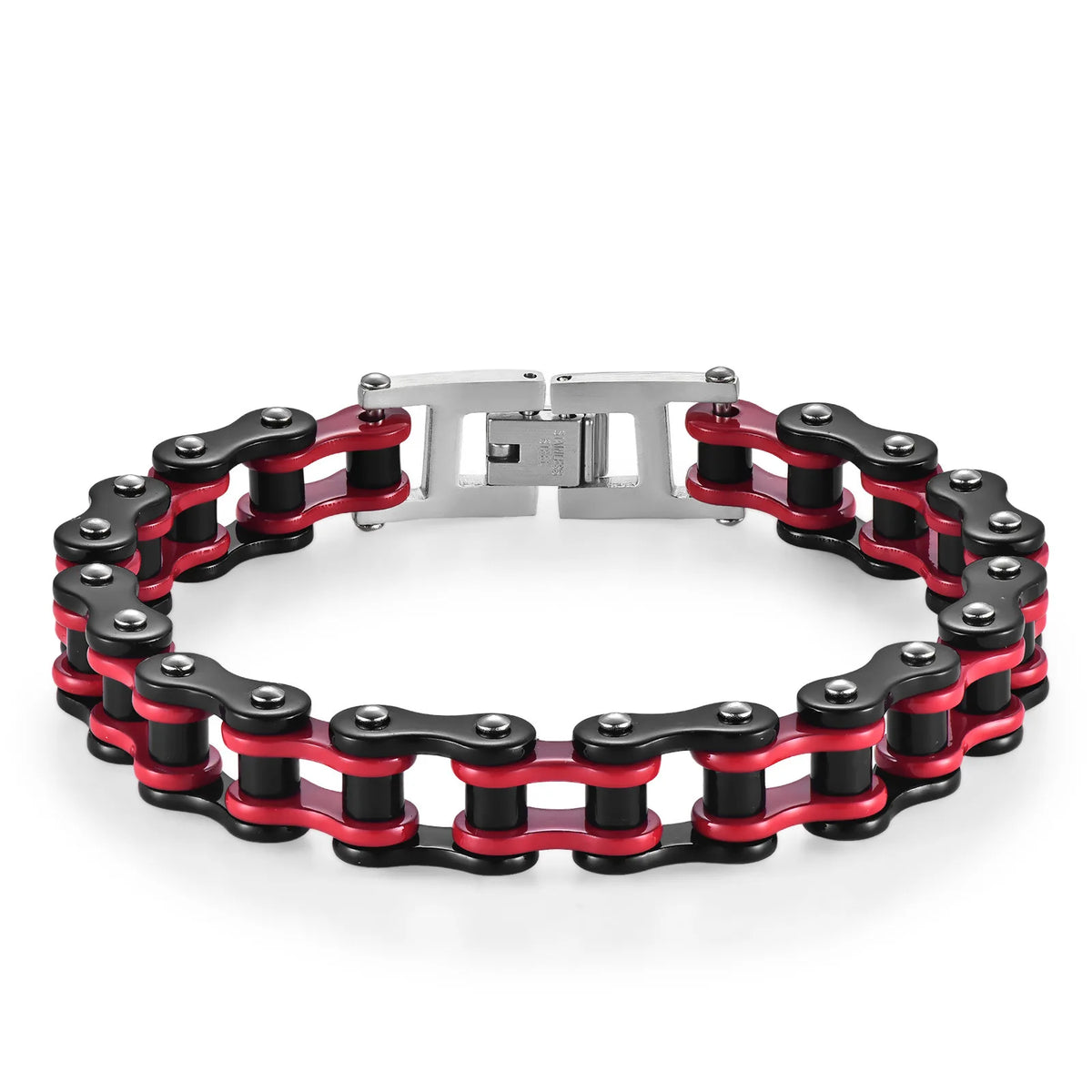 REBEL European American Unisex Bicycle Chain & Link Stainless Steel Trendy Rock-Style Personalized Biker Theme Gift Bracelet