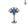 G23 ASTM F136 Titanium Ring CZ Colorful Zircon Lip Ear Claw Spiral Ear Studs Opal Nose Studs Earrings Body Piercing Jewelry