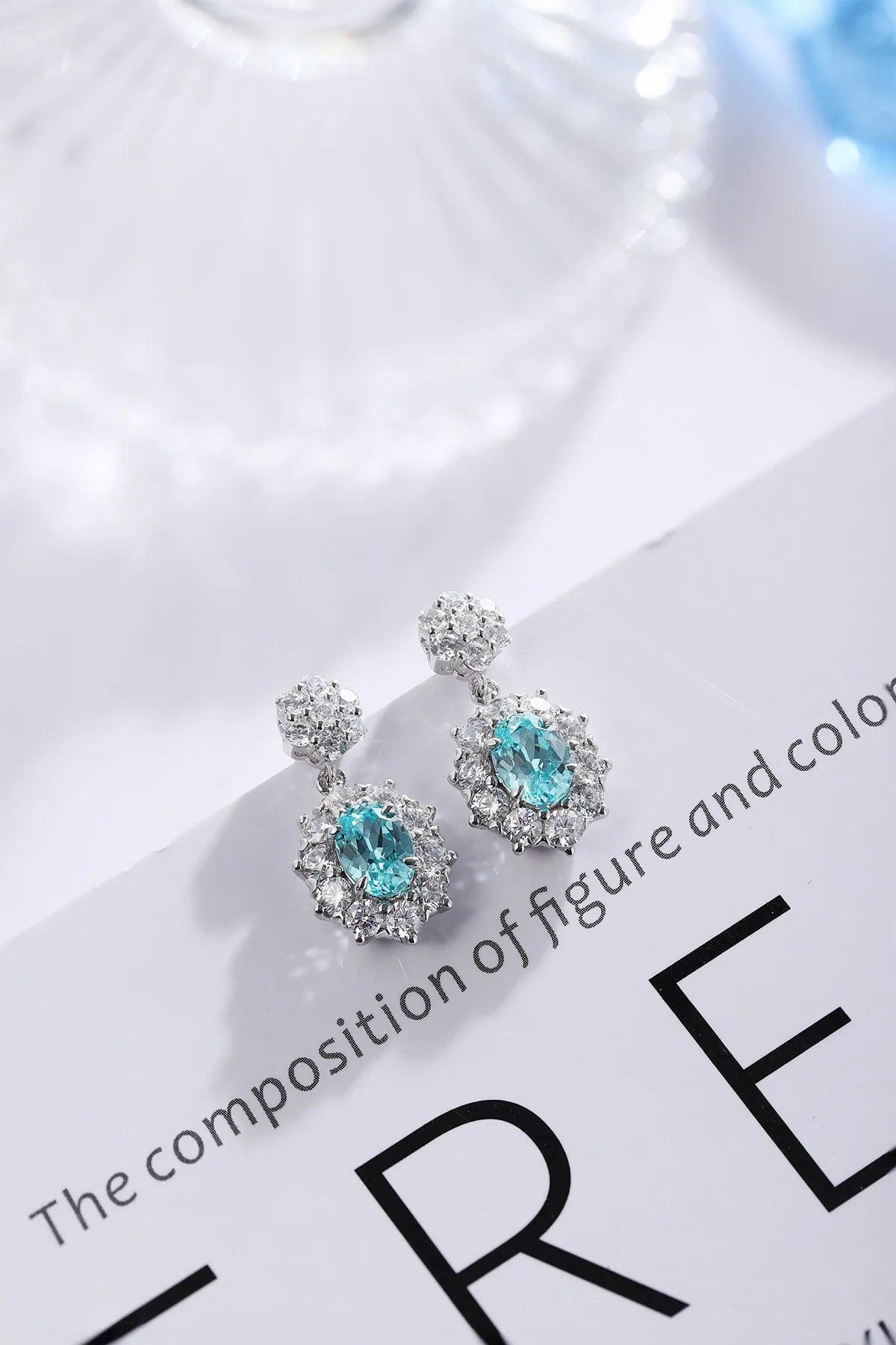 Gemfiori Anster High Quality S925 Lab Grown Paraiba Earring Stud Dainty Gemstone Stud Earrings for Women Daily Wear Gift