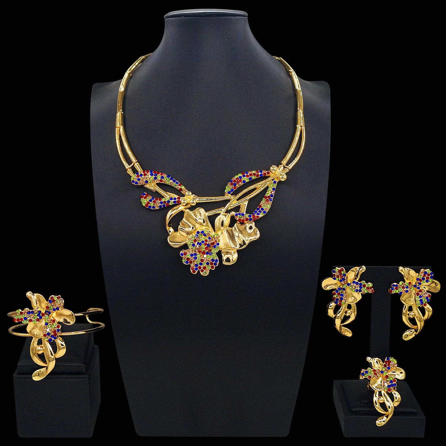 Zhuerrui Italiano Gold Designs Women Jewellery Set Party Fine Costume Jewelry Set Luxury Big Necklace Jewellery Sets I0003820