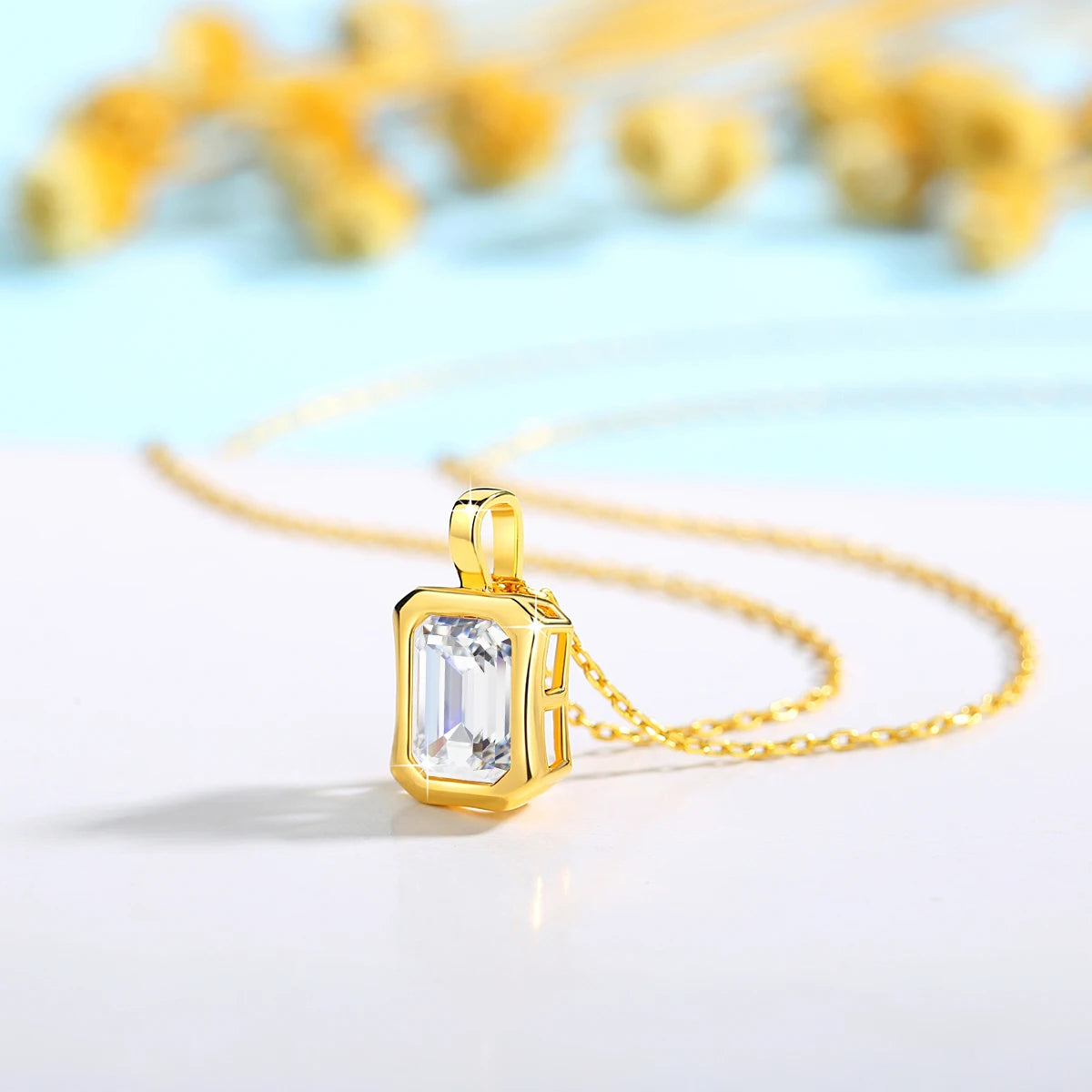 Gioiellieri Factory Certified Bezel Set VVS Mossanite 14K Gold Pendant Link Chain Necklace for Men Women Small Batch Custom Logo Oem Odm