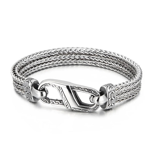 KALEN Trendy Jewelry Fashion Bracelets Men Stainless Steel Fancy Clasp Herringbone Bracelet Bangle