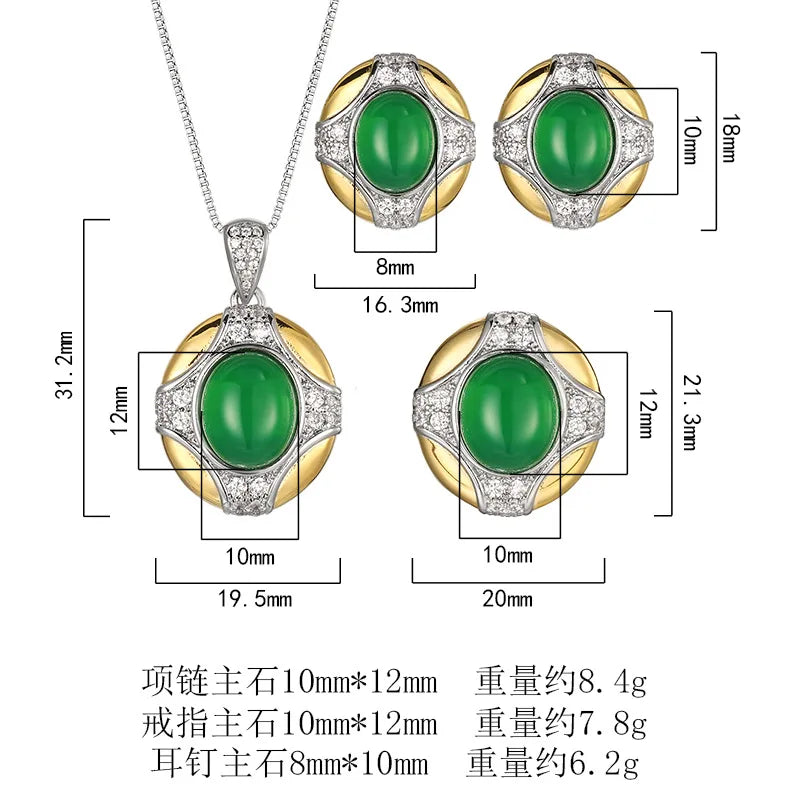 REDheart Two-Color Gold Plated Flower Shape Trendy Women's Pendant Necklace Set with Brass and Copper Alloy Materials