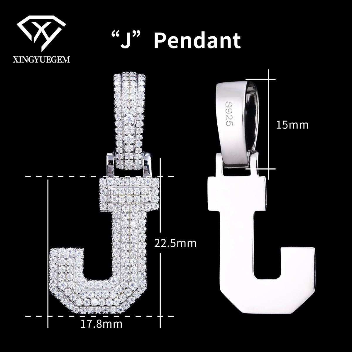 ArtistA Custom Hip Hop Fine Jewelry 925 Sterling Silver White Gold Plated GRA Certified Brilliant Cut Moissanite Pendant
