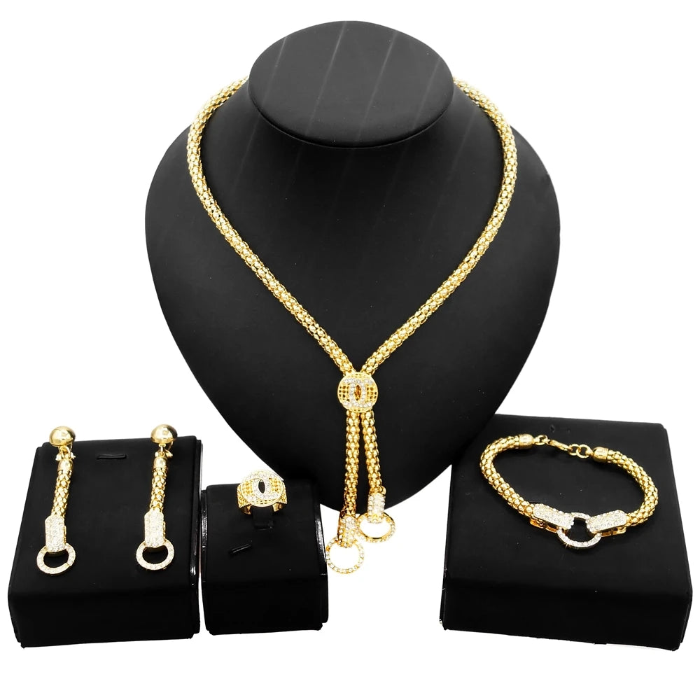 Zhuerrui Italy Brazil Gold Jewelry Set Fashion Vintage 24K High Quality Jewelry Sets Designer Wedding Party Jewelry HN21031614