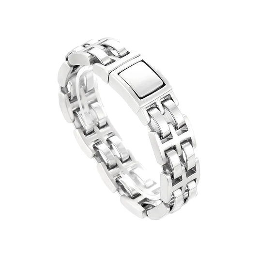 KALEN 230mm Casual Polished Stainless Steel Watchband Links Bracelet for Man