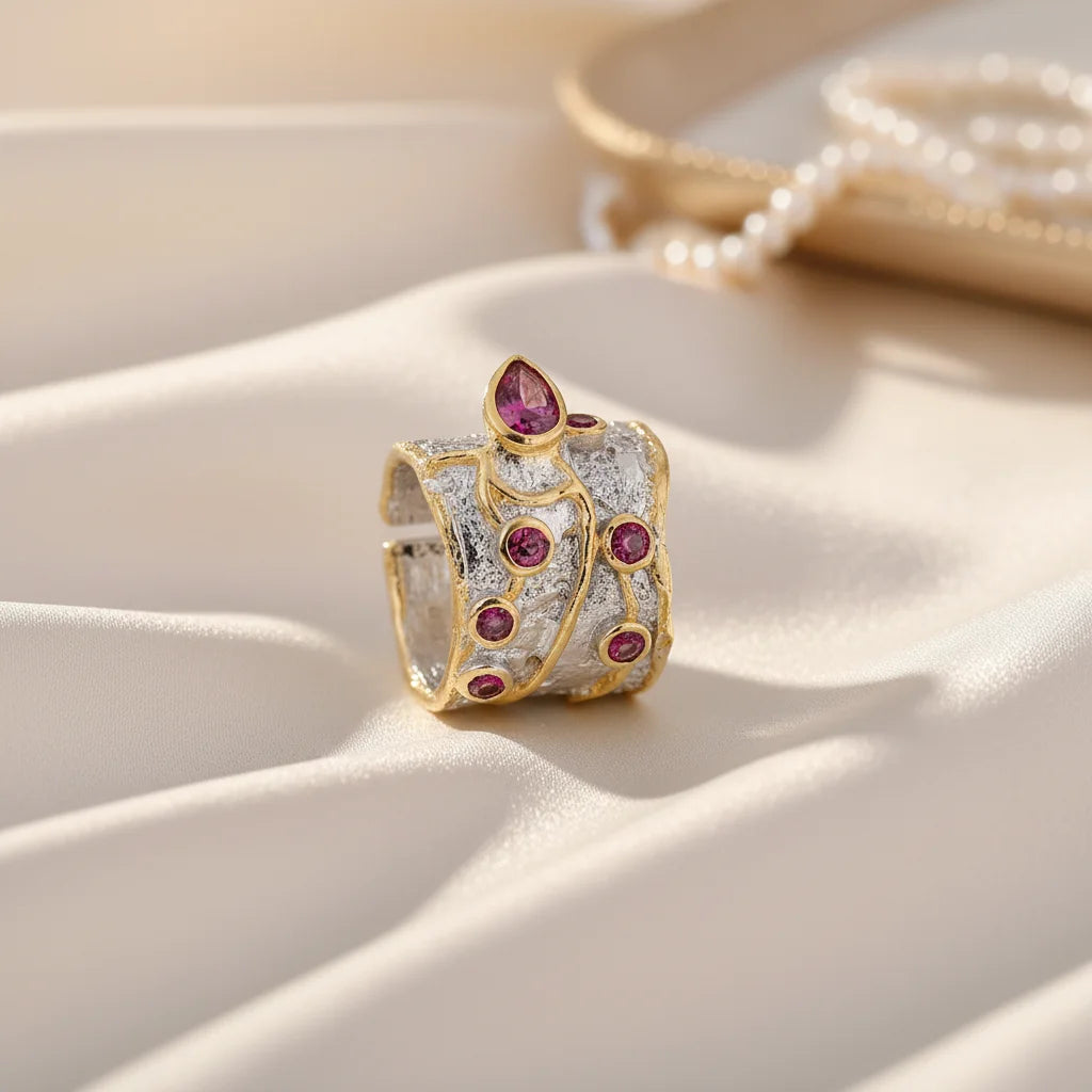 Customize Handmade Design Fashion Luxury Jewelry 925 Sterling Silver Stones Vagina Rings